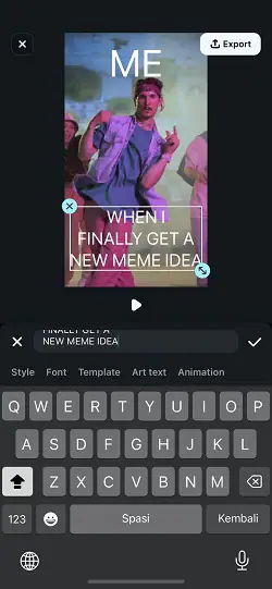 enter meme caption to iphone video