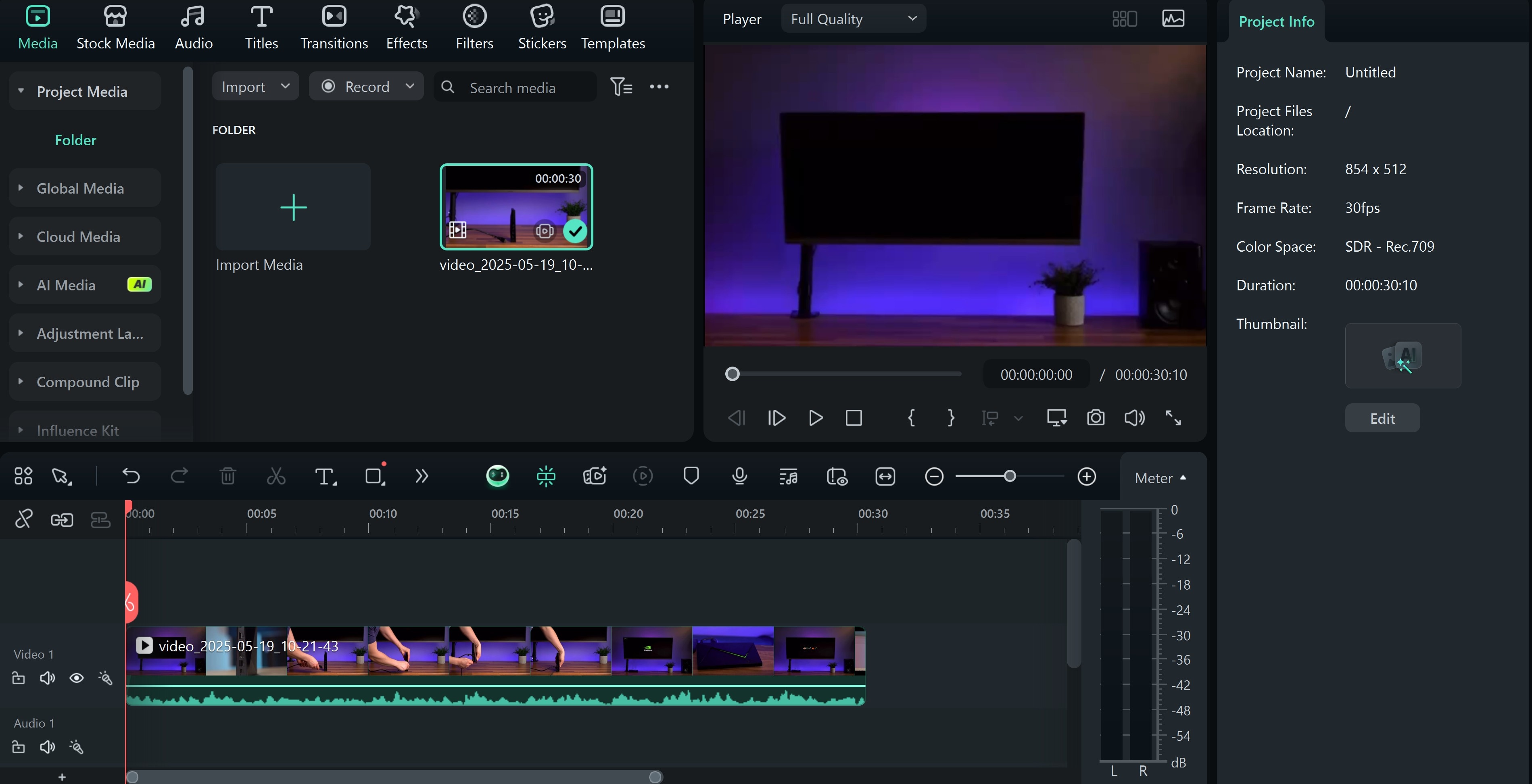 import video into the timeline
