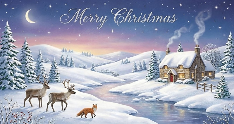 classic winter wonderland christmas card