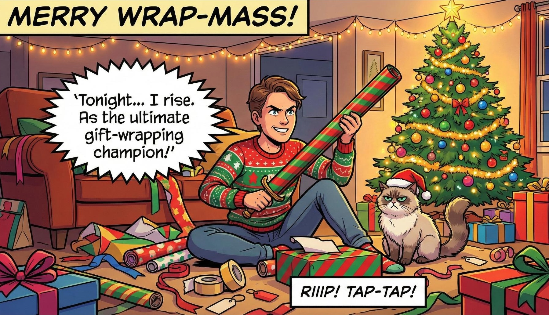 funny comic style christmas card