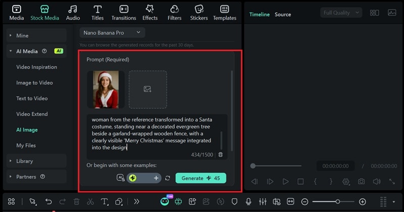 upload photo and enter prompt