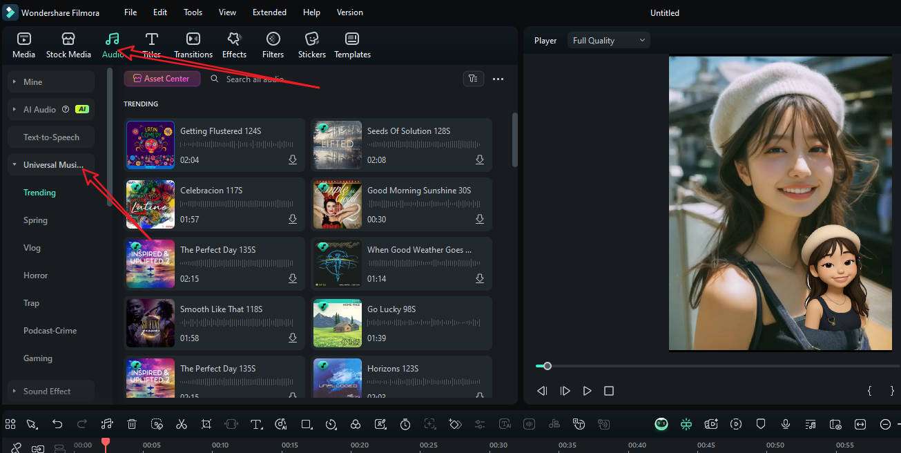 add music to the video
