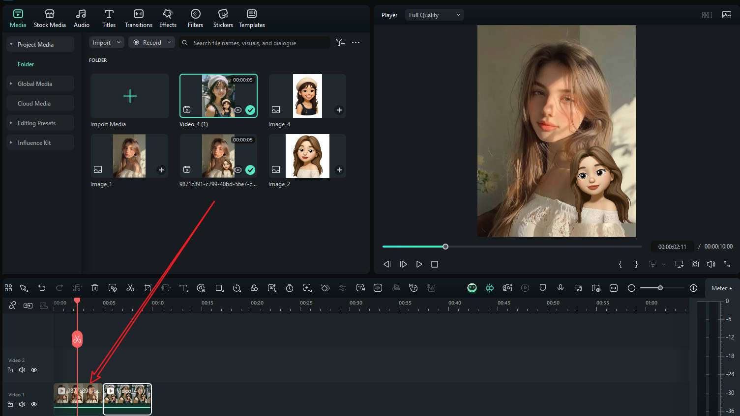 add videos to the timeline