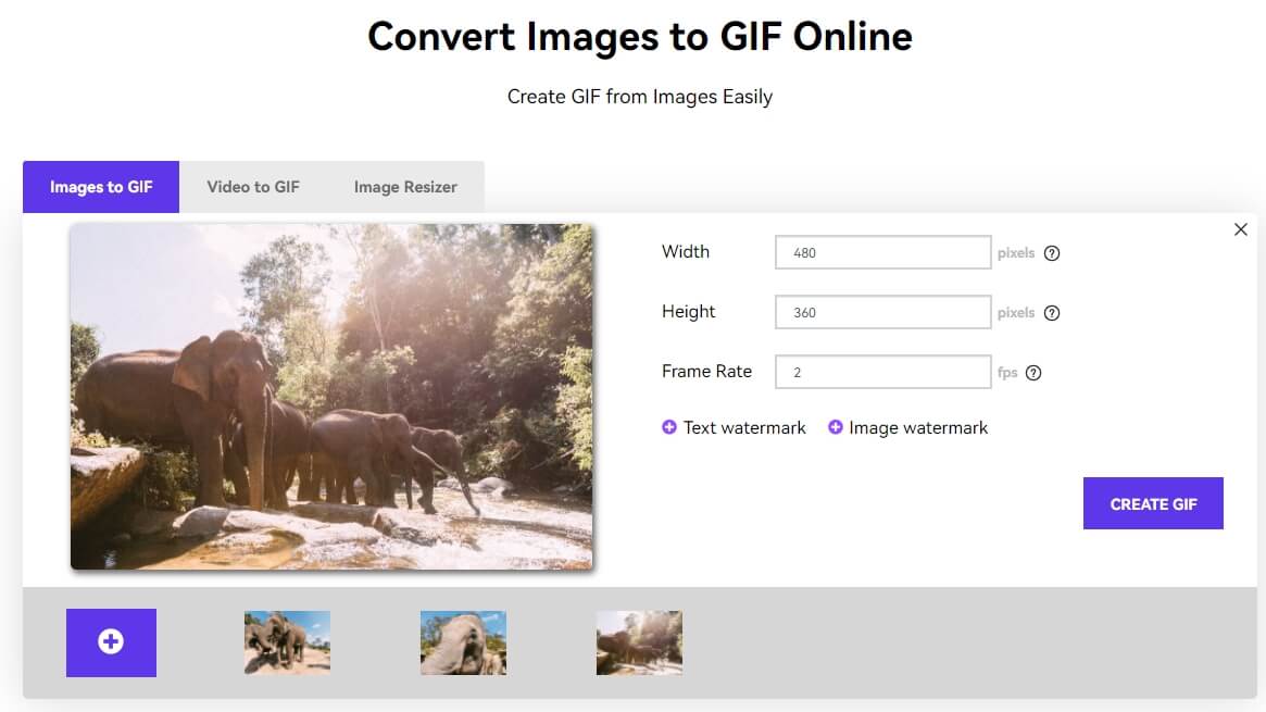 Media.io create gif from images