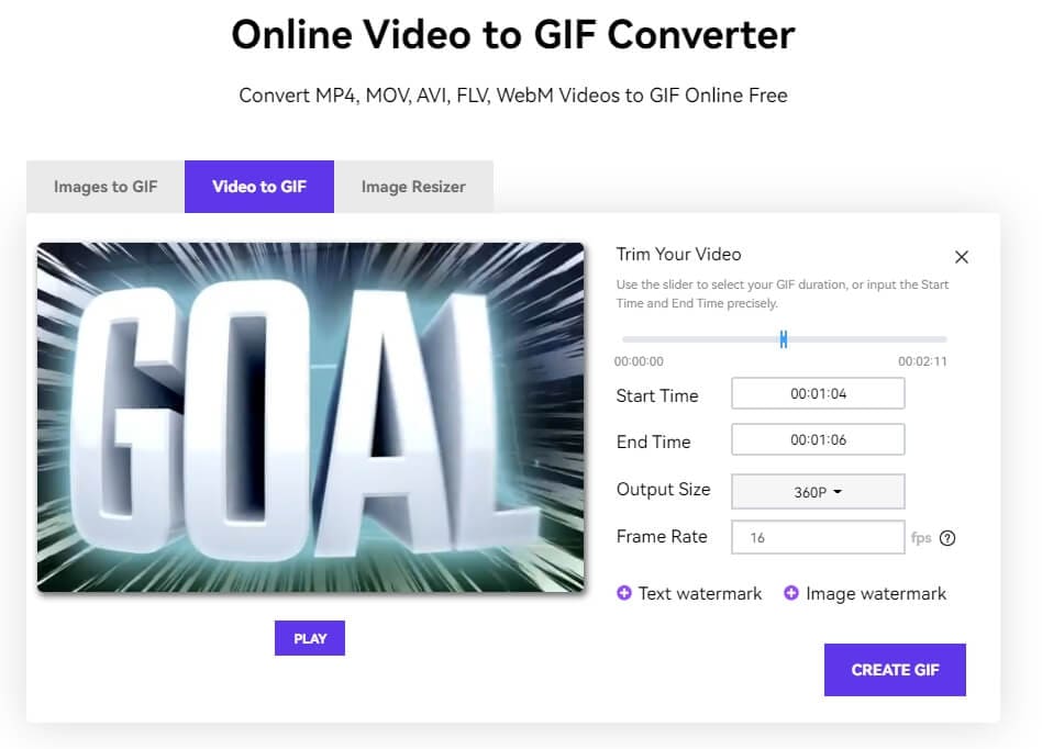 create gif from video Media.io