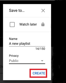 Create a Name for Playlist