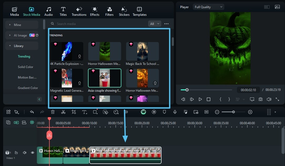 add video clips to the timeline