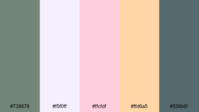 creative desk doodles xanadu color palette with hex codes