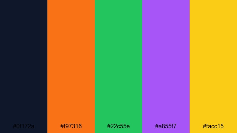 creator candy pop contrast color palette with hex codes