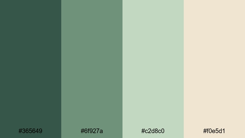creator desk fresh green tan color palette with hex codes
