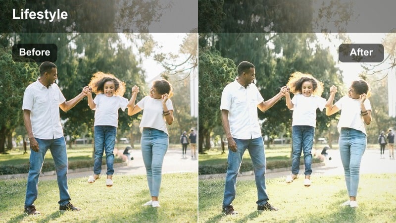 Wide shot of a bright loft studio with a creator walking through in natural light.