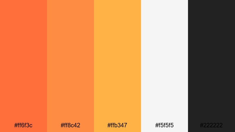 creator spotlight flame sunset orange color palette with hex codes