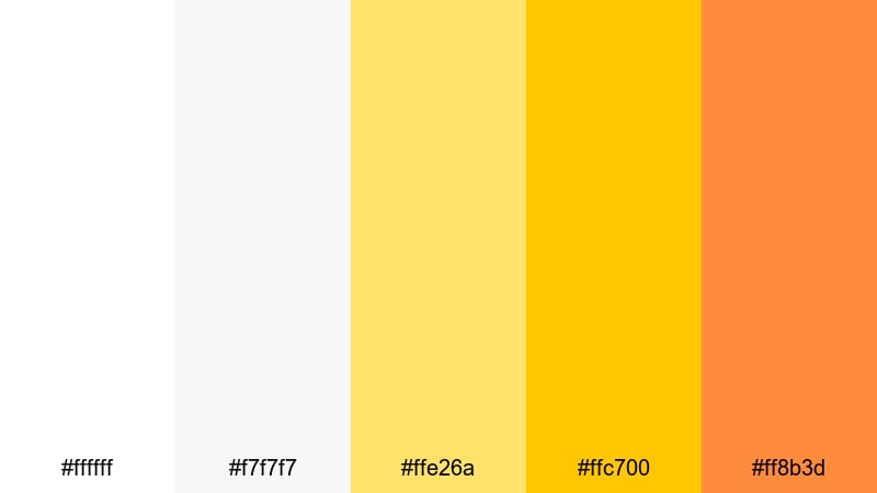 creator studio shine white yellow color palette with hex codes