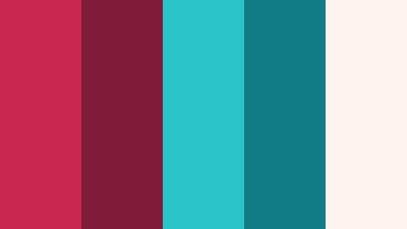 crimson aqua impact complementary color color palette with hex codes