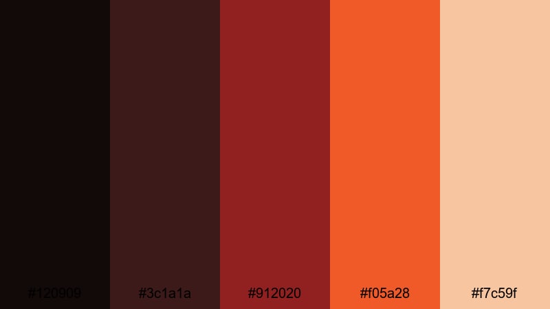 crimson ash overture volcano color palette with hex codes