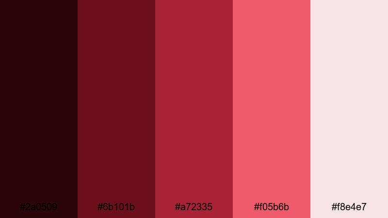 crimson couture premiere luxury color palette with hex codes