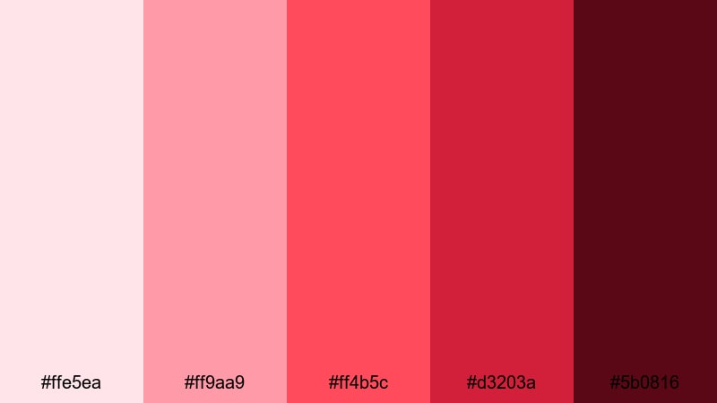crimson heartbeat love color palette with hex codes