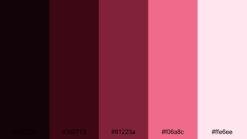crimson lens fade black burgundy color palette with hex codes