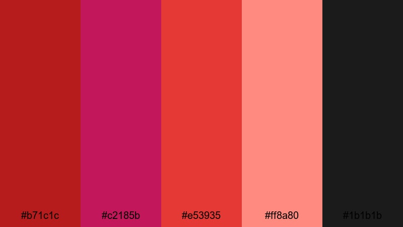 crimson magenta clash deep magenta color palette with hex codes