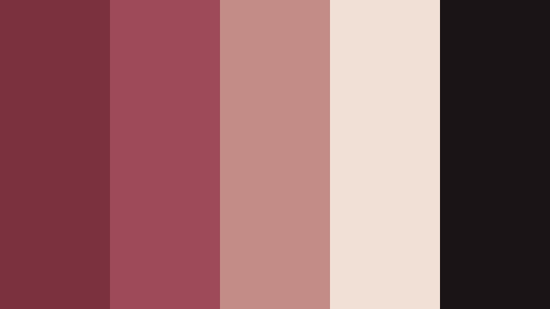 crimson mist alleyway dusty rosewood color palette with hex codes