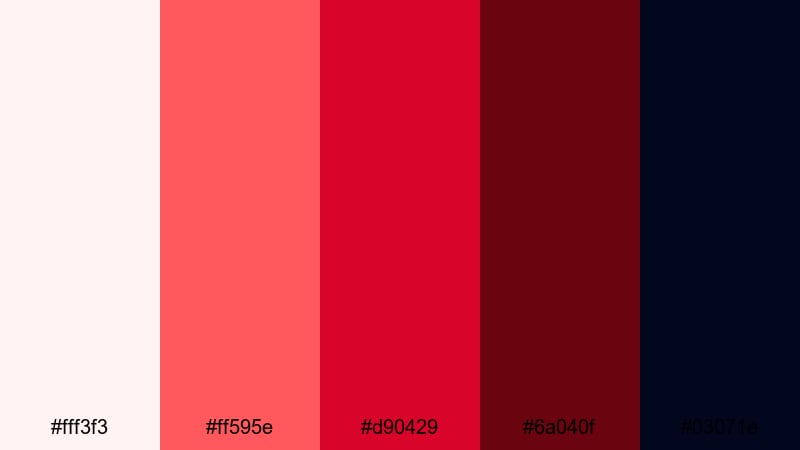 crimson spotlight energy ruby color palette with hex codes