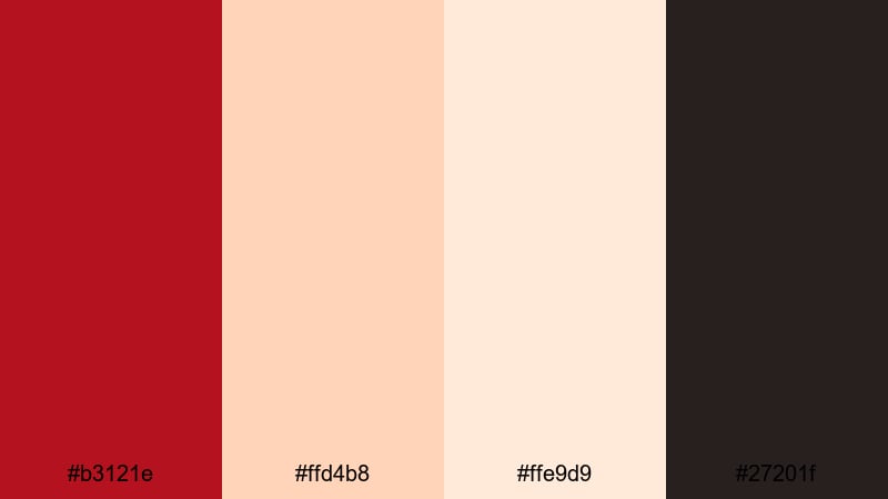 crimson spotlight stage red cream color palette with hex codes