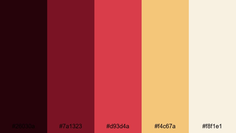 crimson theater velvet art deco color palette with hex codes