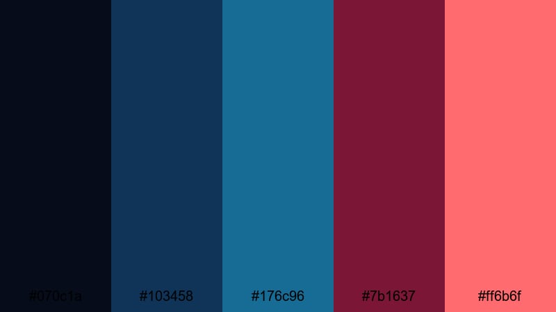 crimson tide overture blue burgundy color palette with hex codes
