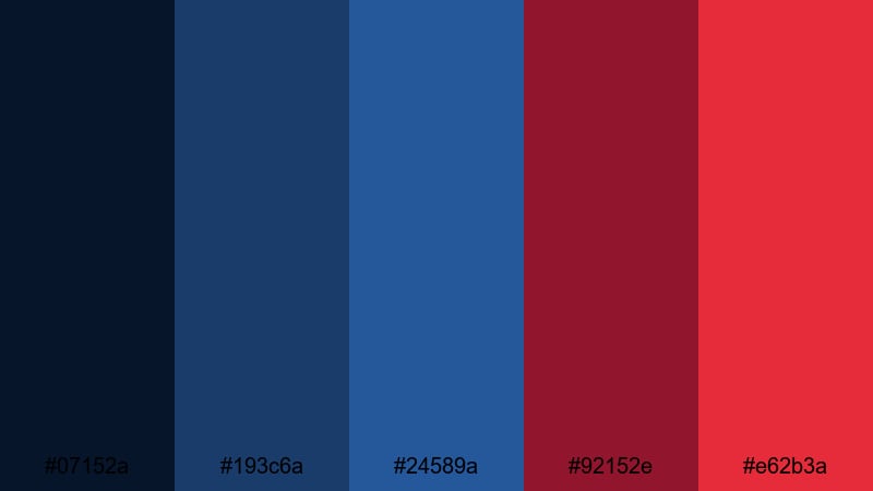 crimson tide overture blue maroon color palette with hex codes