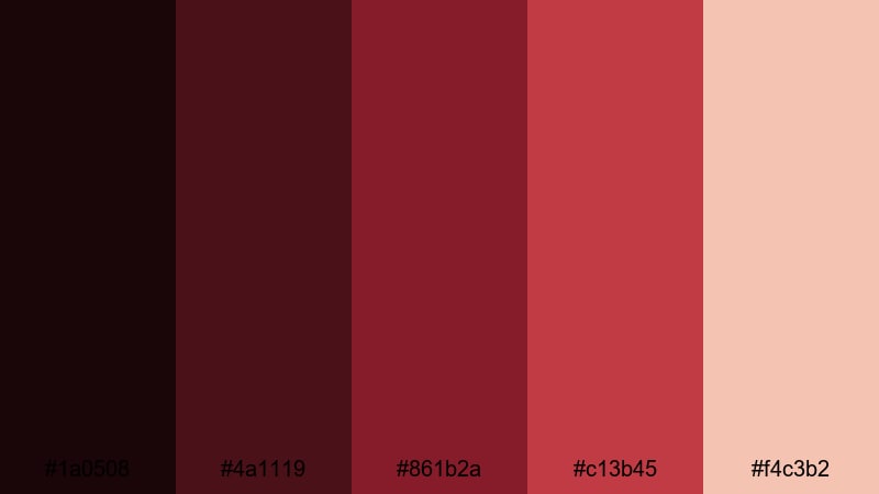 crimson velvet stage baroque color palette with hex codes