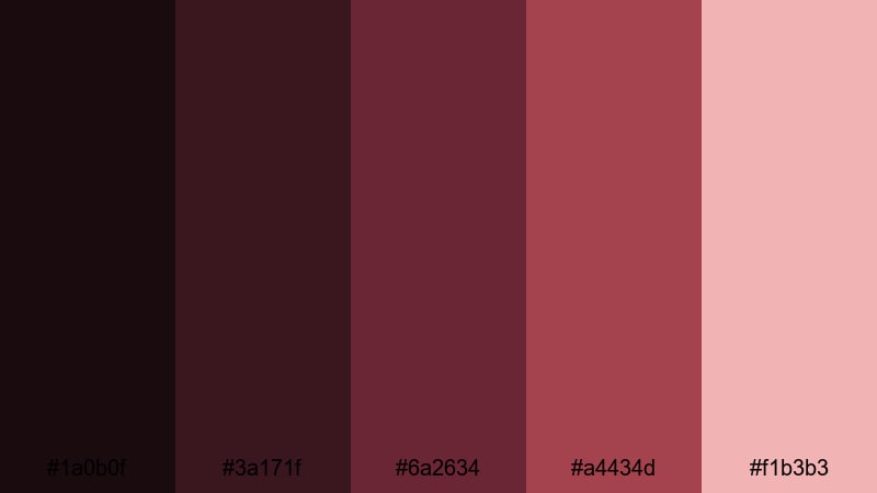crimson velvet waltz gothic color palette with hex codes