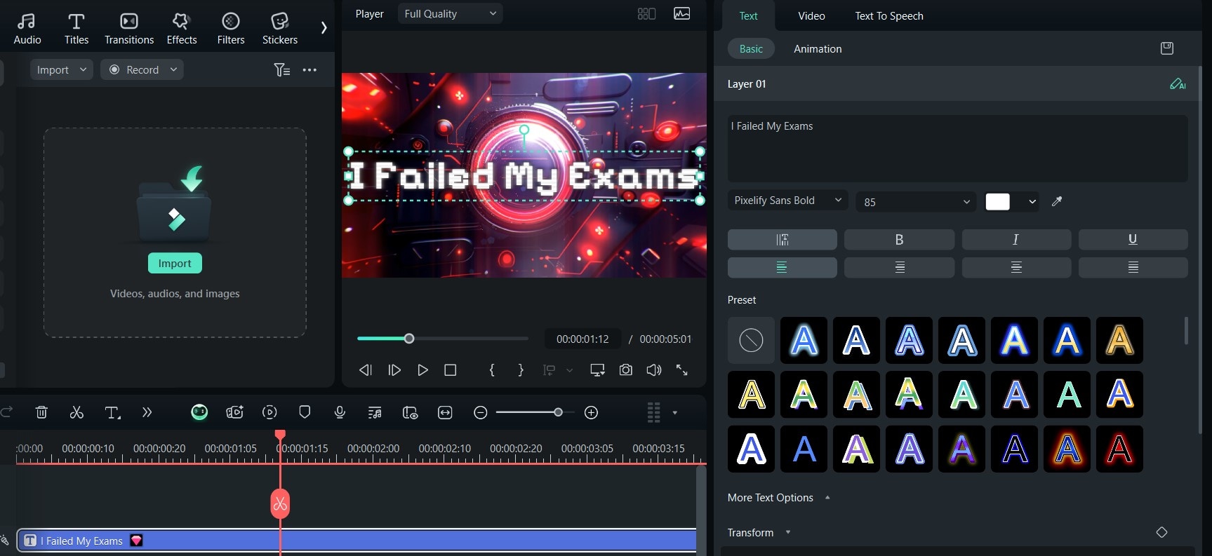 edit title properties