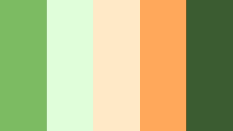 crisp orchard air wasabi green color palette with hex codes