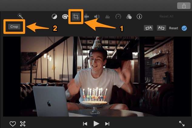 crop the video in imovie