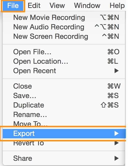 export the video 