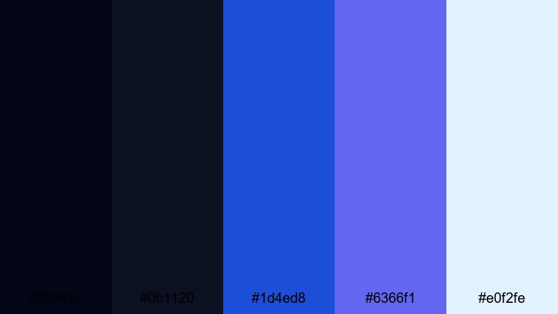 crystal nordic night purple blue color palette with hex codes