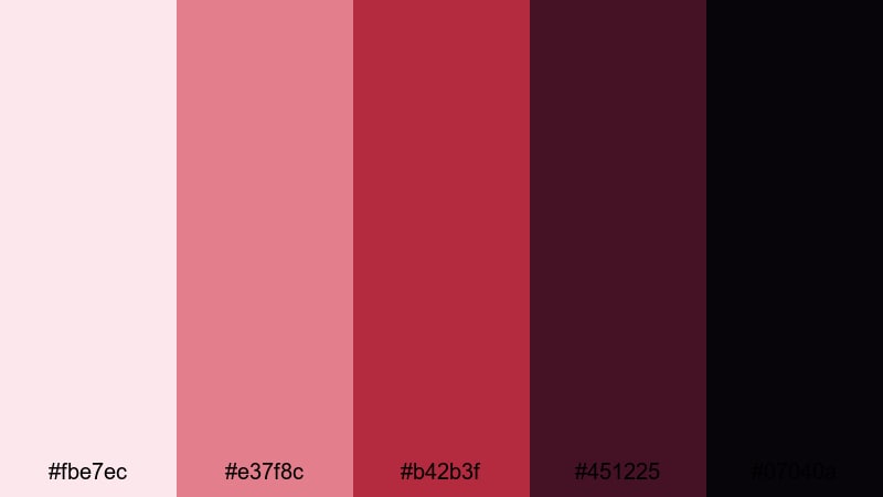 cursed rose midnight beauty and the beast color palette with hex codes
