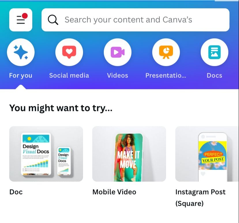 a new design on mobile