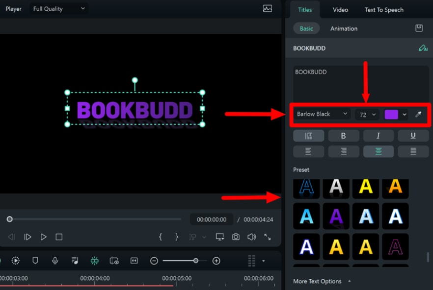 edit text layer settings. 