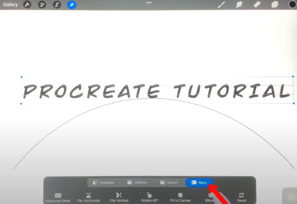 procreate warp tool