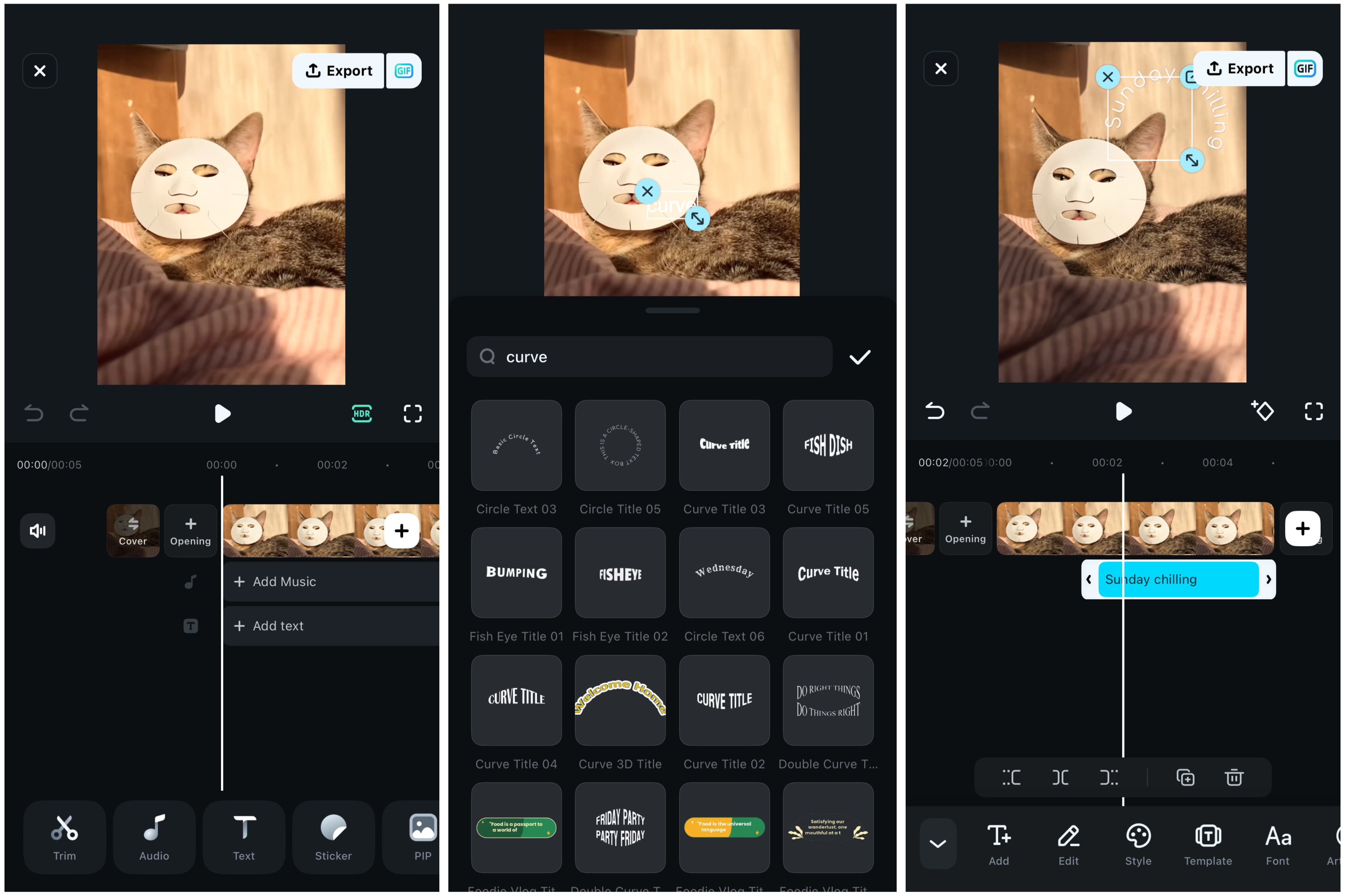 filmora mobile curved text generator app