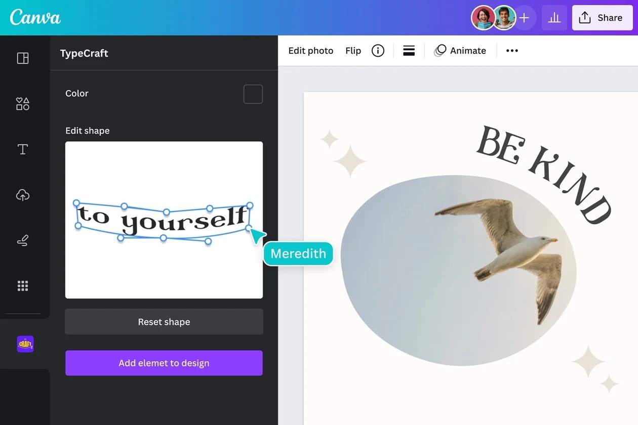 canva curved text generator online
