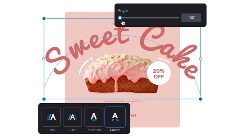 vista create curved text generator online