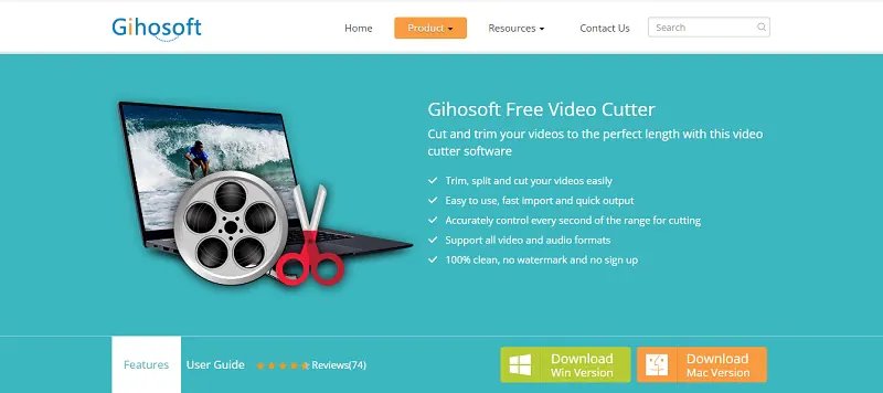 gihosoft as top video editing software to cut large videos