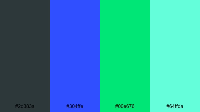 cyber aurora stream outer space color palette with hex codes