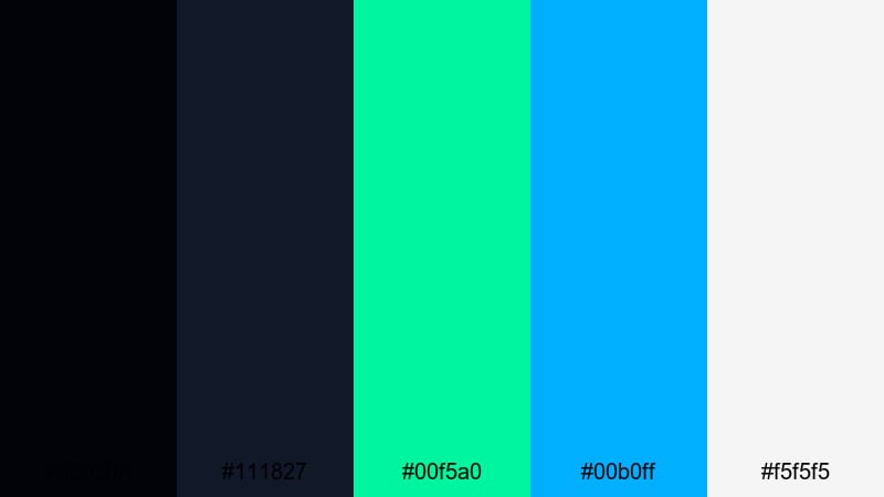 cyber night grid onyx color palette with hex codes