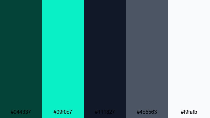 cyber noir jungle phthalo green color palette with hex codes