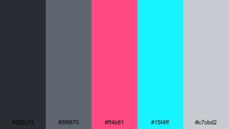 cyber slate neon slate gray color palette with hex codes