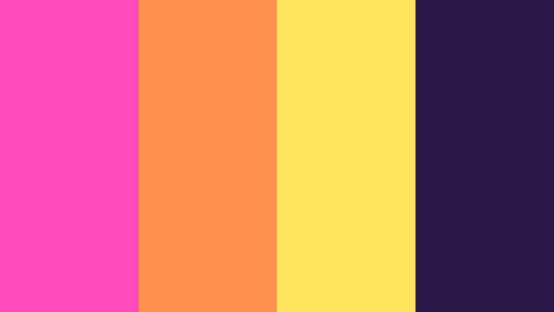 cyber sunset rave cyber pink color palette with hex codes