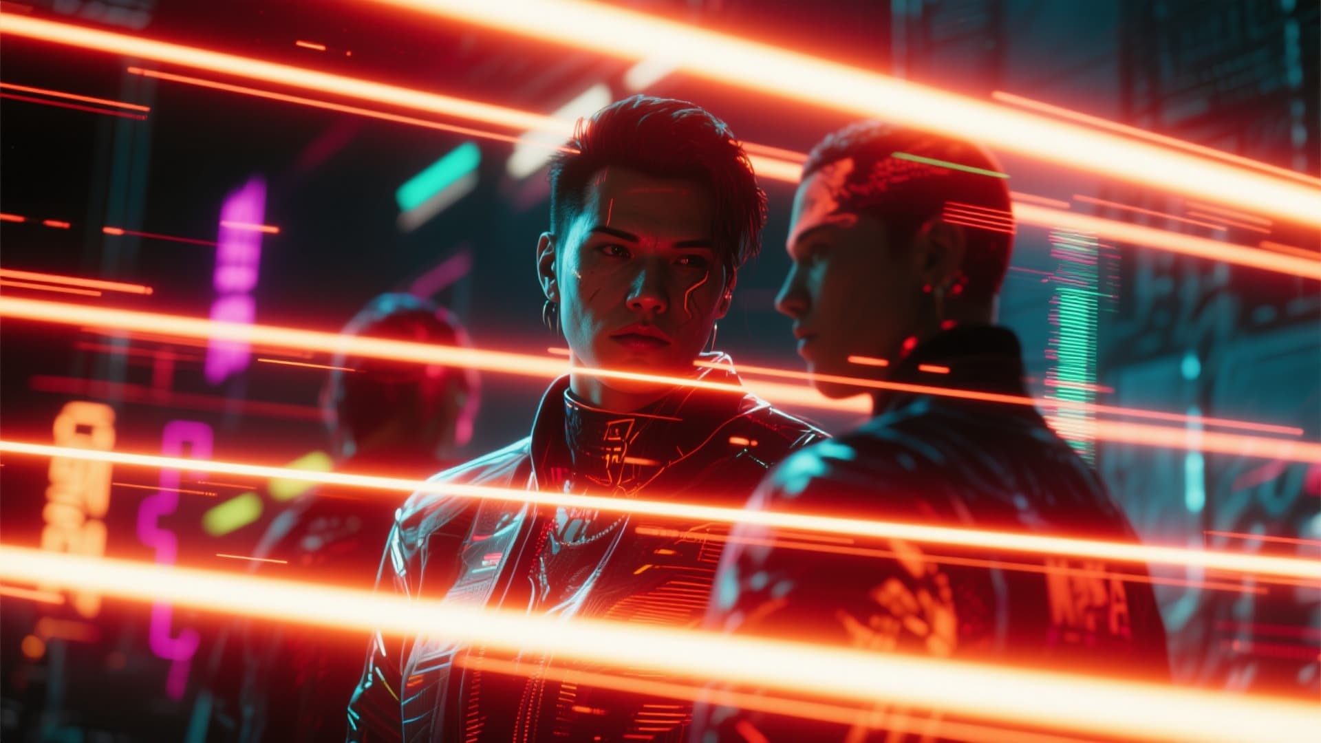 cyberpunk scan video effect